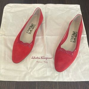 Red Ferragamo flats